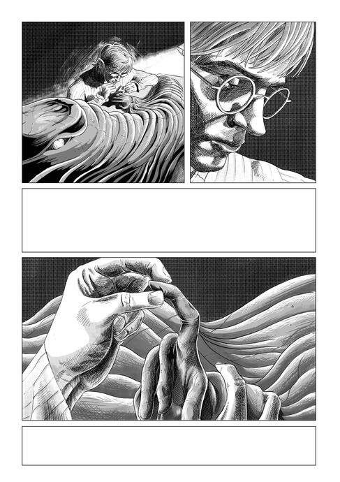 Graphic novel page, ink on paper, A3, 2026